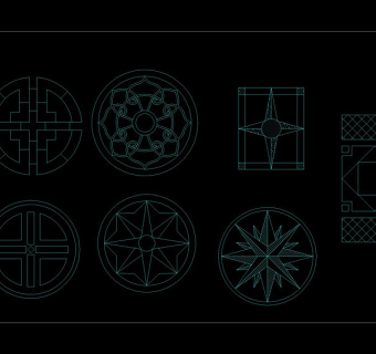 圆形图案地毯cad图块