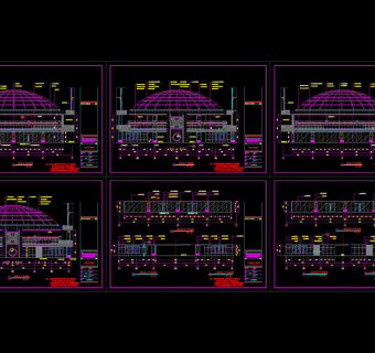 一层阳光大厅立面图cad图纸