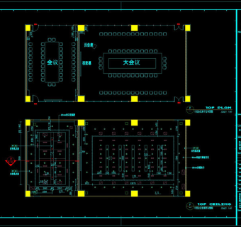 会议室平顶面图cad图纸