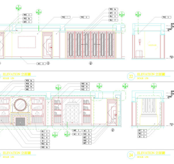 海景花园A栋样板间cad图纸