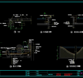 水池木栈道cad图纸