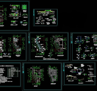 某公园茶室施工图cad图纸