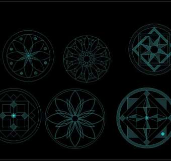 大理石拼花造型cad施工图