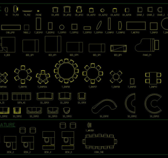 家具陈设cad标准图块图库