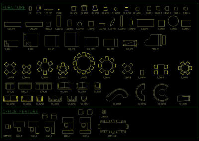 家具陈设cad标准图块图库