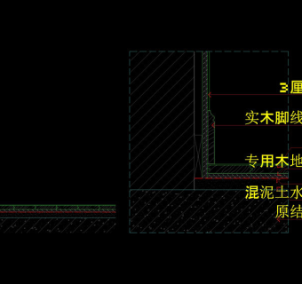 木地板地脚详图cad图纸