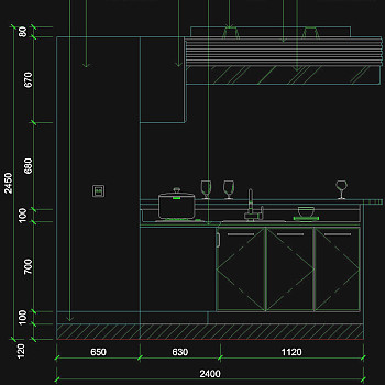 室内厨房立面cad素材