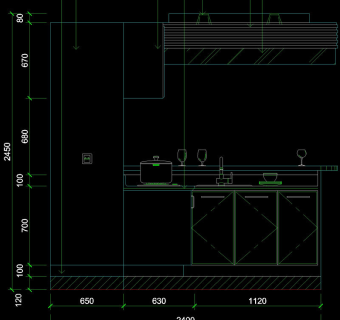 室内厨房立面cad素材