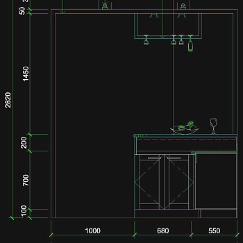 室内厨房立面图cad图块
