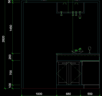 室内厨房立面图cad图块