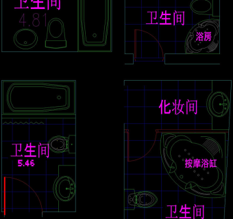 卫生间cad图块
