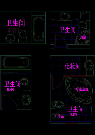 卫生间cad图块