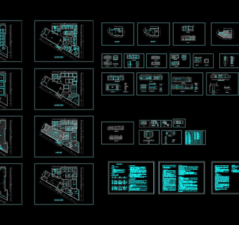 酒楼装修完整施工图cad图纸