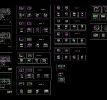 完整的KTV包厢施工图cad图纸