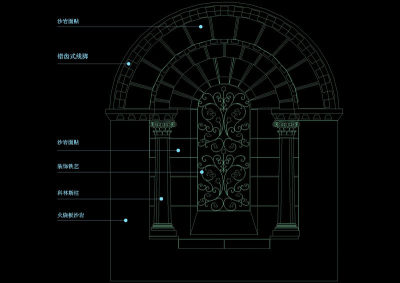 欧式门cad图纸素材