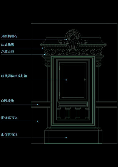 欧式门cad图纸