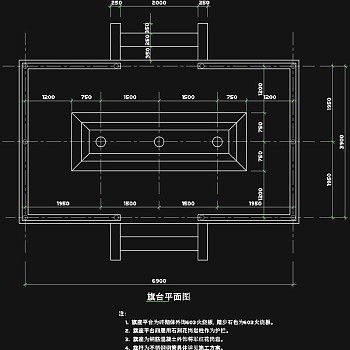 旗杆结构cad平面素材