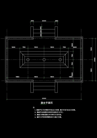 旗杆结构cad平面素材