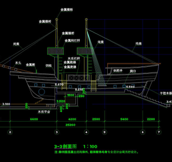 游乐船cad图稿素材