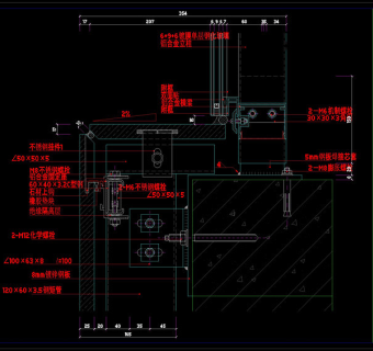 玻璃幕墙节点cad详图