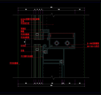 玻璃幕墙结构cad详图素材