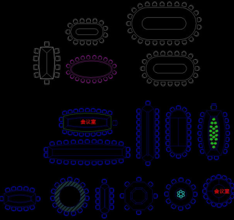 会议桌cad图纸