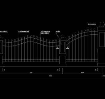 室外栏杆cad图纸