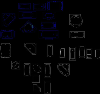 浴缸cad图块
