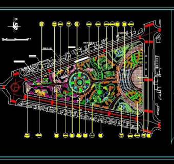 梯形景观绿化CAD图纸