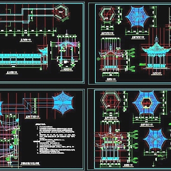 廊亭古建筑CAD图