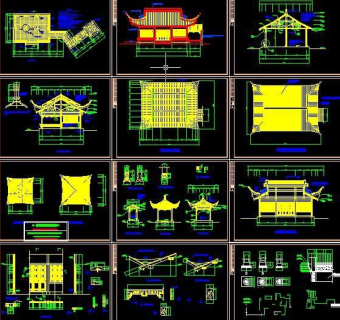整套亭子CAD施工图