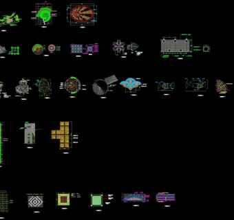 广场铺装样式cad图纸