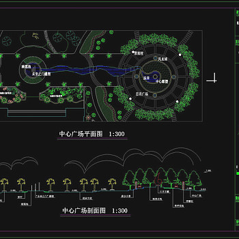 中心广场cad图纸