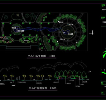 中心广场cad图纸