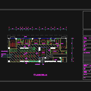 二层西餐厅平面图cad图纸