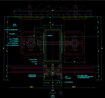 幕墙连接件横剖节点图CAD图纸