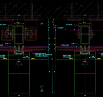 幕墙连接件横剖节点CAD图纸