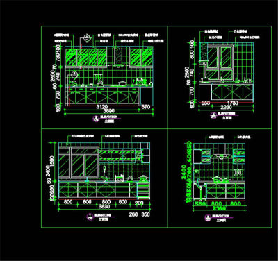 厨房装修大样图CAD图纸