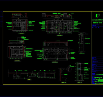 五楼主楼包厢立面CAD图纸
