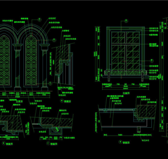 西式窗装修CAD图纸