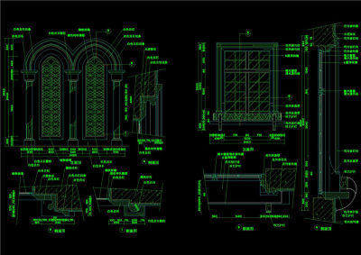 西式窗装修CAD图纸