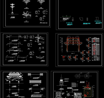 状元牌坊全套施工图CAD图纸