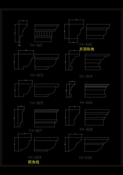 欧式CAD檐线条cad图纸