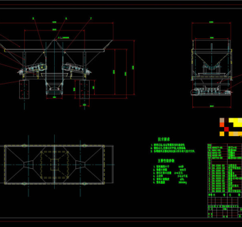 砼混合料配料机总图CAD机械图纸