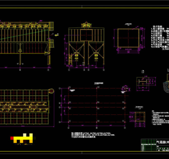 气箱脉冲袋式除尘器CAD机械图纸