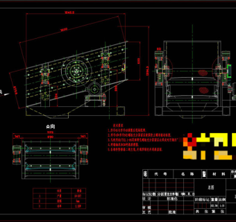 振动筛CAD机械图纸