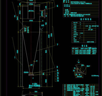 常压旋风除尘器CAD机械图纸