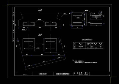 支座预埋钢板布置图cad图纸