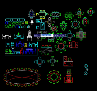 CAD室内设计桌椅模块图片