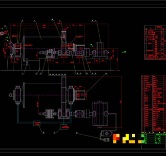 磨机总装图CAD机械图纸